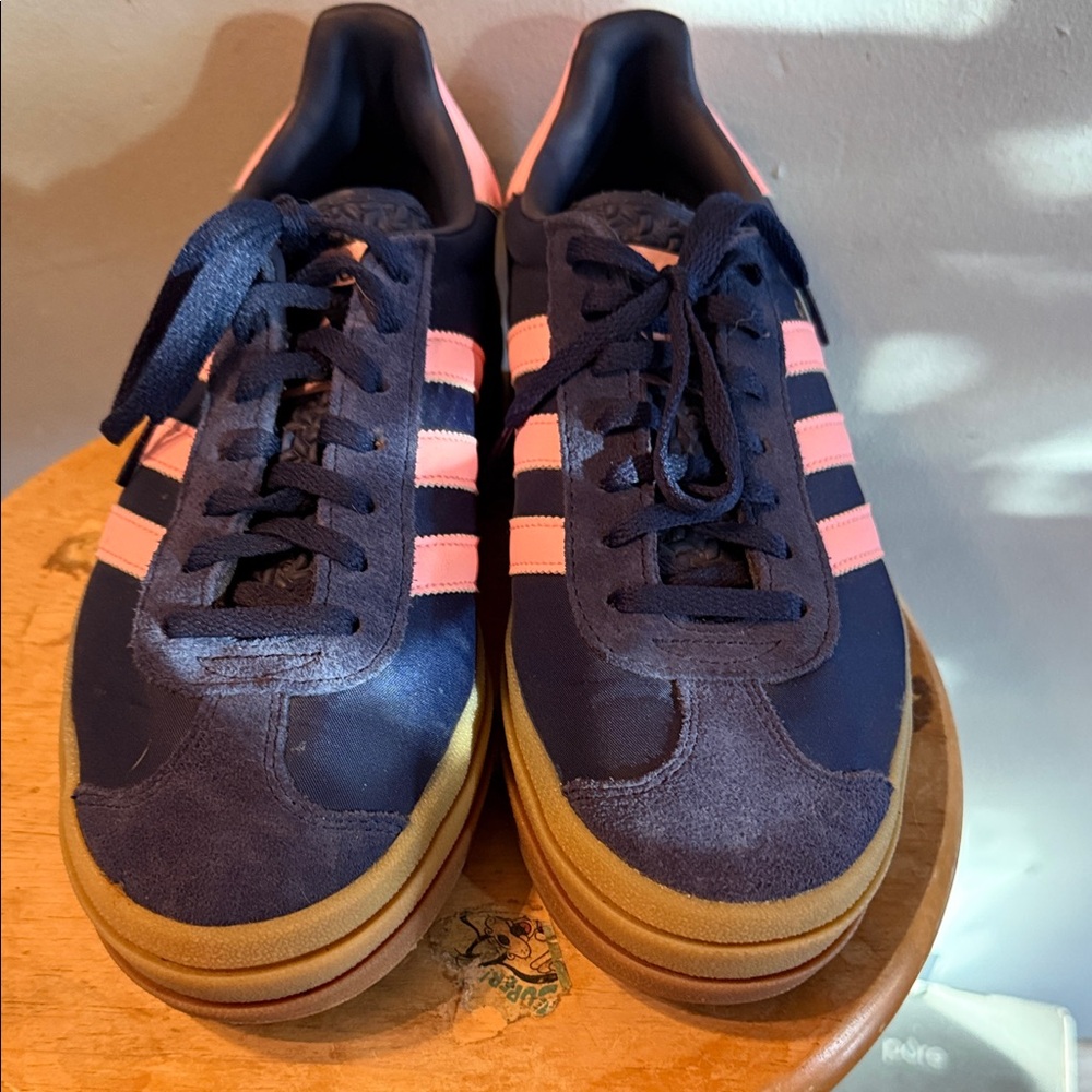Navy and Pink Sneakers with Gum Sole